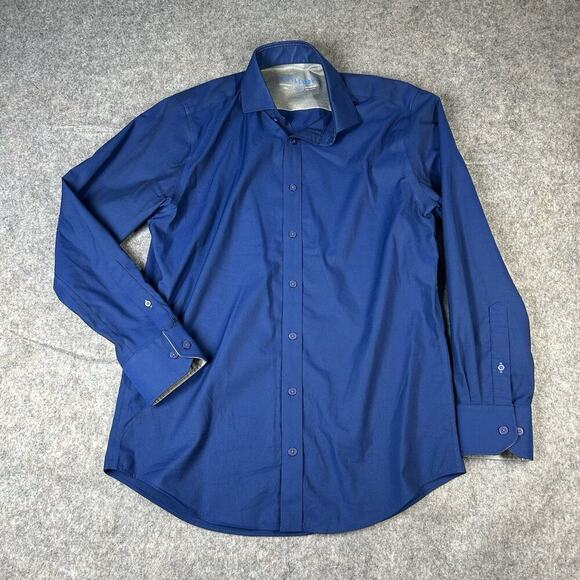 Twillory Shirt Mens Medium Tailored Fit Performance Button Down Blue Golf Preppy - Picture 1 of 9